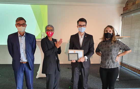 Foto: vlnr: Dr. Ulf Jaeckel (BMU), Dr. Minu Hemmati, Adrian Malzer, M.A., Paula Land, M.Sc. (ICLEI)