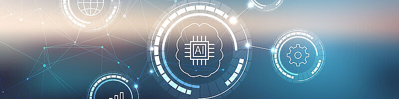 AdobeStock_624763256 Einige Icons in Bubbles die zum Thema Innovation passen