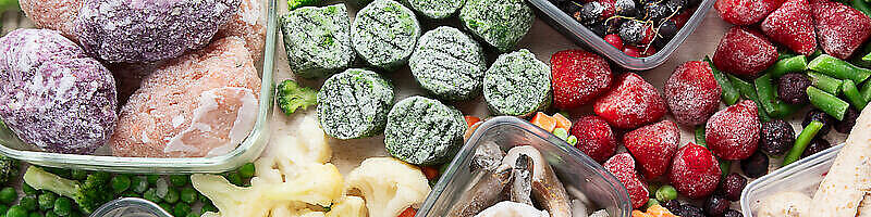 Verschiedene Arten von Tiefkühlprodukten 